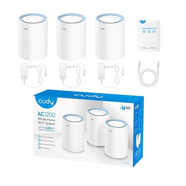 CUDY M1200 AC1200 Dual Band Whole Home Wi-Fi Mesh Router (3-Pack)