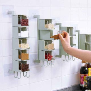 5 Tier Rotatable Wall Seasoning Spice Box
