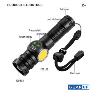 GearUP K60 Telescopic Zoom Outdoor Torchlight